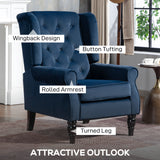 Velvet Wingback Occasional Chair 74cm Wide - Velmora