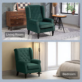 Velvet Wingback Occasional Chair 74cm Wide - Velmora