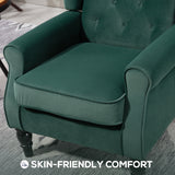 Velvet Wingback Occasional Chair 74cm Wide - Velmora