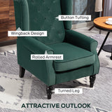 Velvet Wingback Occasional Chair 74cm Wide - Velmora