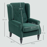 Velvet Wingback Occasional Chair 74cm Wide - Velmora