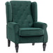 Velvet Wingback Occasional Chair 74cm Wide - Velmora