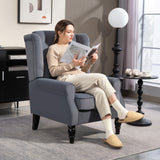 Velvet Wingback Occasional Chair 74cm Wide - Velmora