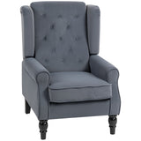 Velvet Wingback Occasional Chair 74cm Wide - Velmora