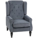 Velvet Wingback Occasional Chair 74cm Wide - Velmora