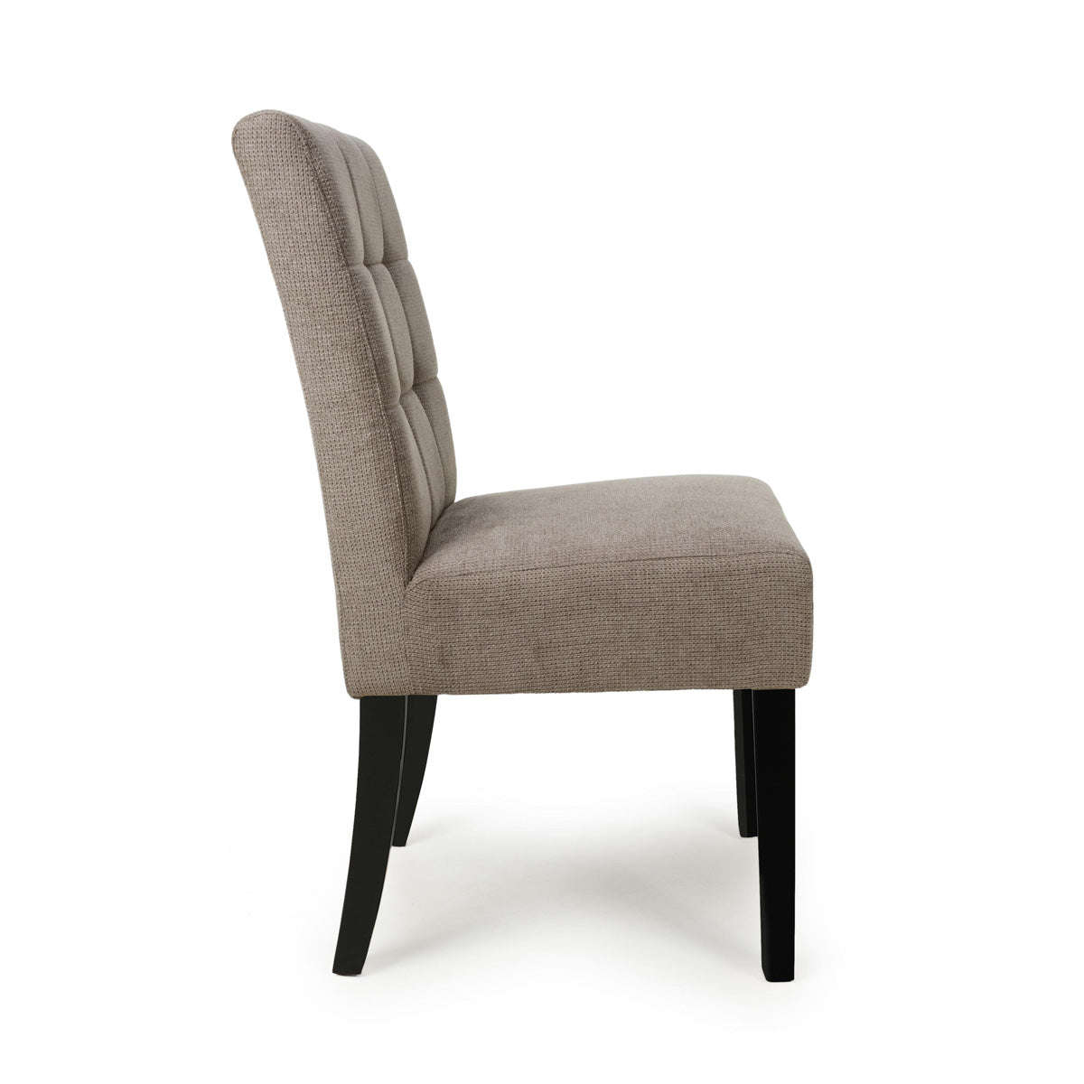 Waffle Flax Effect Fabric Dining Chairs in Set Of 2 With Black Legs - Moseley