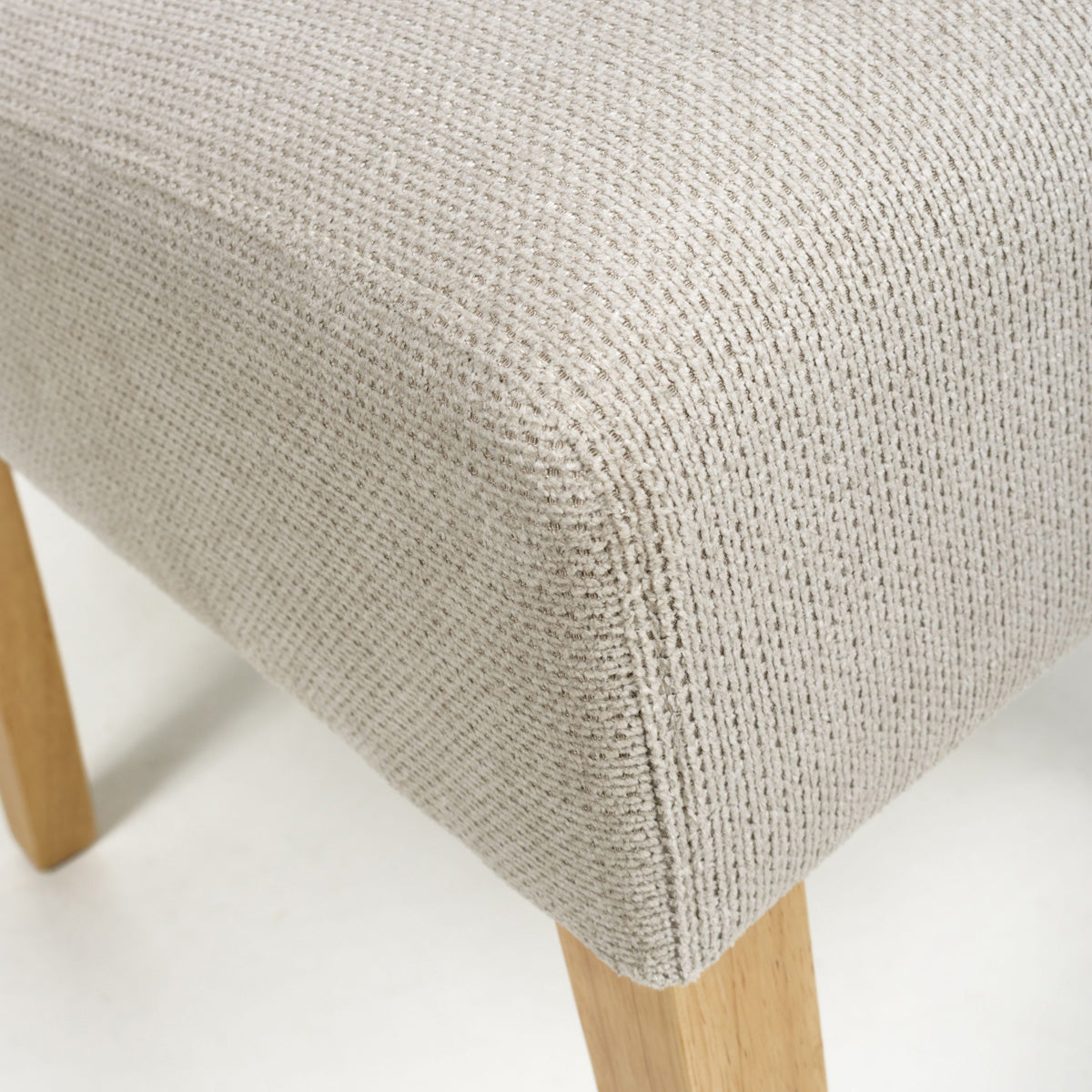 Waffle Flax Effect Fabric Dining Chairs in Set Of 2 With Natural Legs - Moseley