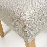 Waffle Flax Effect Fabric Dining Chairs in Set Of 2 With Natural Legs - Moseley
