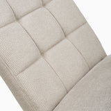 Waffle Flax Effect Fabric Dining Chairs in Set Of 2 With Natural Legs - Moseley