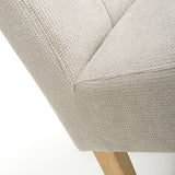 Waffle Flax Effect Fabric Dining Chairs in Set Of 2 With Natural Legs - Moseley