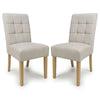 Waffle Flax Effect Fabric Dining Chairs in Set Of 2 With Natural Legs - Moseley
