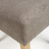Waffle Flax Effect Fabric Dining Chairs in Set Of 2 With Natural Legs - Moseley