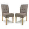Waffle Flax Effect Fabric Dining Chairs in Set Of 2 With Natural Legs - Moseley