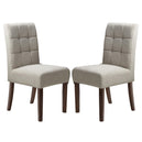 Waffle Flax Effect Fabric Dining Chairs in Set Of 2 With Walnut Legs - Moseley