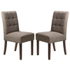 Waffle Flax Effect Fabric Dining Chairs in Set Of 2 With Walnut Legs - Moseley