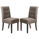 Waffle Flax Effect Fabric Dining Chairs in Set Of 2 With Walnut Legs - Moseley