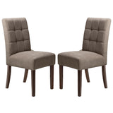 Waffle Flax Effect Fabric Dining Chairs in Set Of 2 With Walnut Legs - Moseley