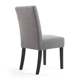 Waffle Linen Effect Fabric Dining Chairs in Set Of 2 With Black Legs - Moseley