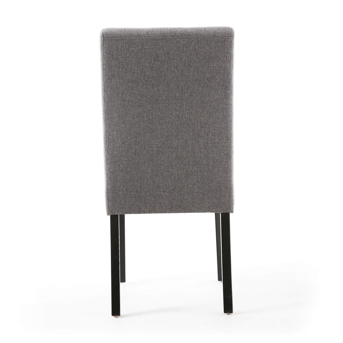 Waffle Linen Effect Fabric Dining Chairs in Set Of 2 With Black Legs - Moseley
