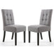Waffle Linen Effect Fabric Dining Chairs in Set Of 2 With Black Legs - Moseley
