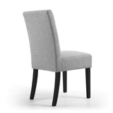 Waffle Linen Effect Fabric Dining Chairs in Set Of 2 With Black Legs - Moseley
