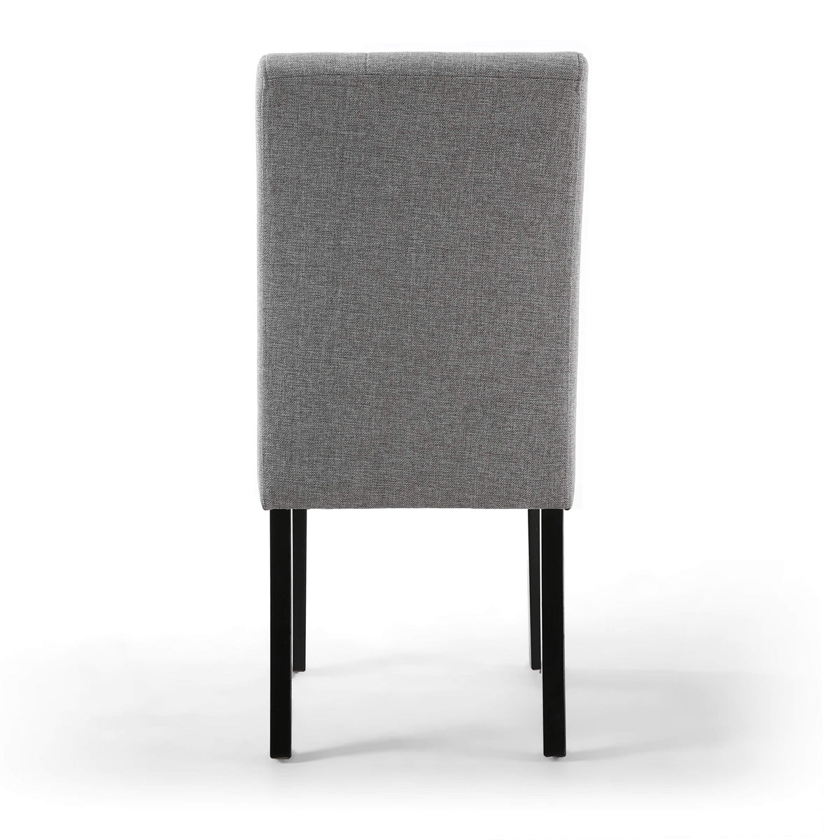 Waffle Linen Effect Fabric Dining Chairs in Set Of 2 With Black Legs - Moseley