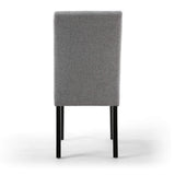 Waffle Linen Effect Fabric Dining Chairs in Set Of 2 With Black Legs - Moseley