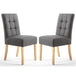 Waffle Linen Effect Fabric Dining Chairs in Set Of 2 With Natural Legs - Moseley