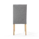Waffle Linen Effect Fabric Dining Chairs in Set Of 2 With Natural Legs - Moseley