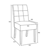Waffle Linen Effect Fabric Dining Chairs in Set Of 2 With Natural Legs - Moseley