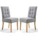 Waffle Linen Effect Fabric Dining Chairs in Set Of 2 With Natural Legs - Moseley