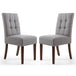 Waffle Linen Effect Fabric Dining Chairs in Set Of 2 With Walnut Legs - Moseley