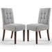 Waffle Linen Effect Fabric Dining Chairs in Set Of 2 With Walnut Legs - Moseley