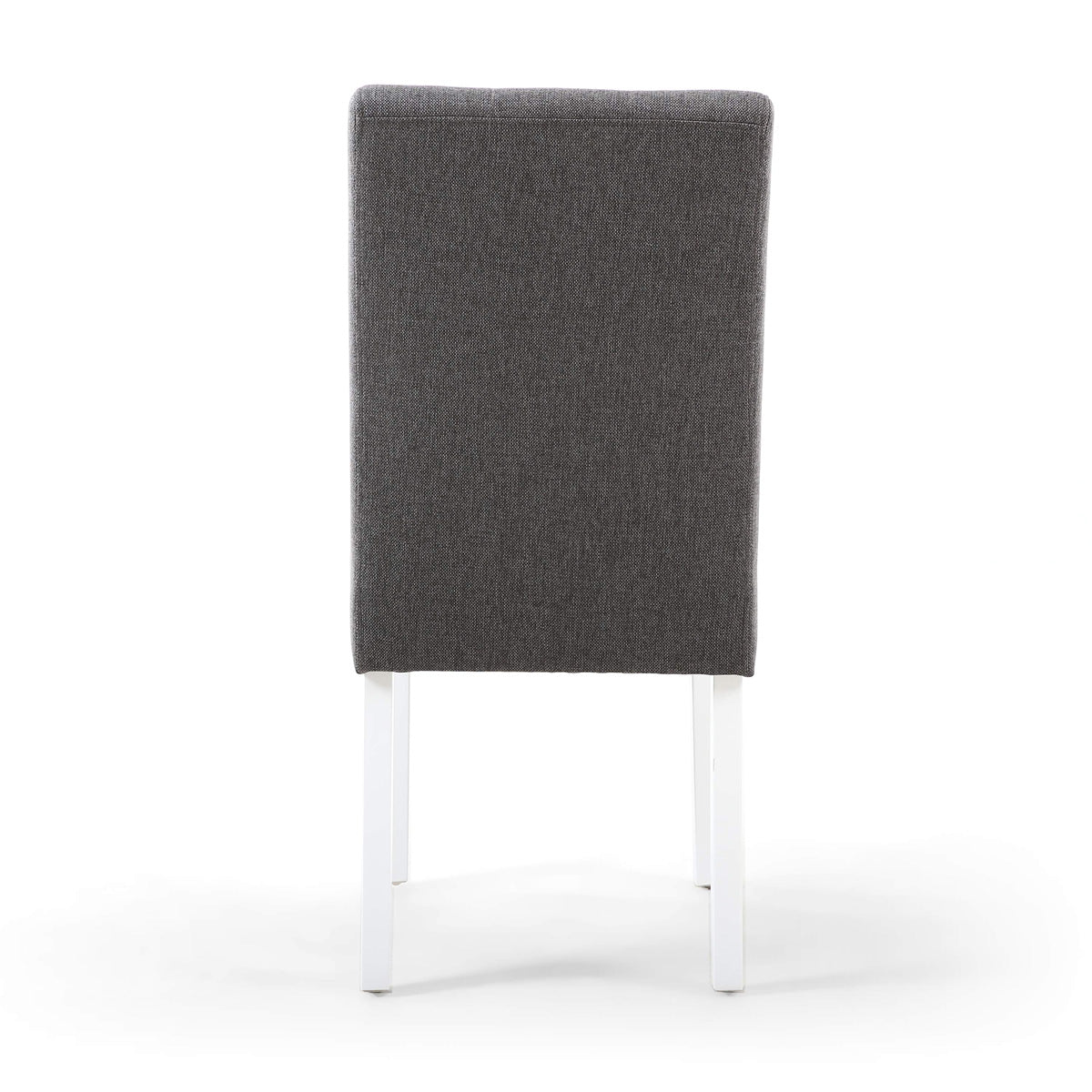 Waffle Linen Effect Fabric Dining Chairs in Set Of 2 With White Legs - Moseley