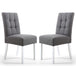 Waffle Linen Effect Fabric Dining Chairs in Set Of 2 With White Legs - Moseley