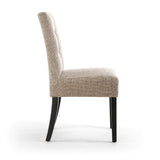 Waffle Tweed Fabric Dining Chairs in Set Of 2 With Black Legs - Moseley