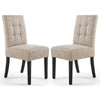 Waffle Tweed Fabric Dining Chairs in Set Of 2 With Black Legs - Moseley