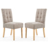 Waffle Tweed Fabric Dining Chairs in Set Of 2 With Natural Legs - Moseley