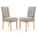 Waffle Tweed Fabric Dining Chairs in Set Of 2 With Natural Legs - Moseley