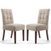 Waffle Tweed Fabric Dining Chairs in Set Of 2 With Walnut Legs - Moseley
