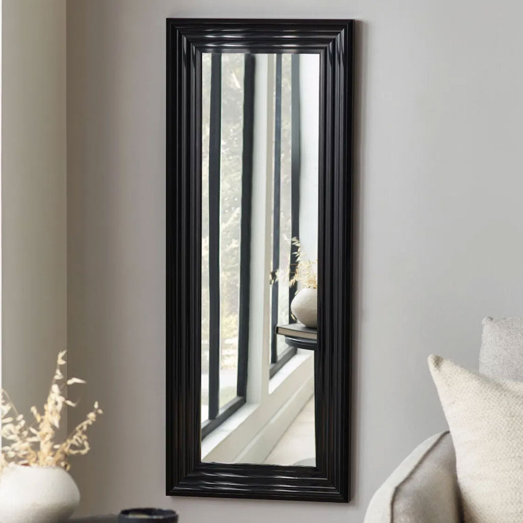 Wall Mirror 115cm High With Wooden Frame - Tokyo