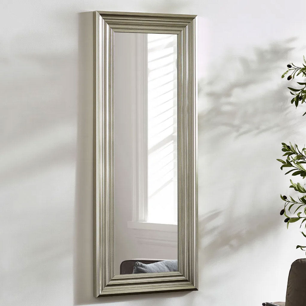 Wall Mirror 115cm High With Wooden Frame - Tokyo