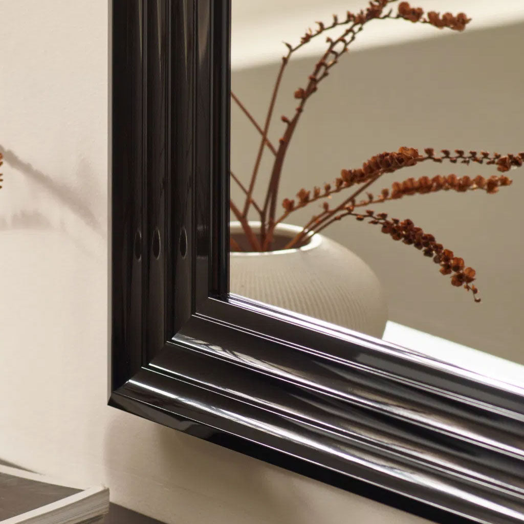 Wall Mirror 85cm High With Wooden Frame - Tokyo