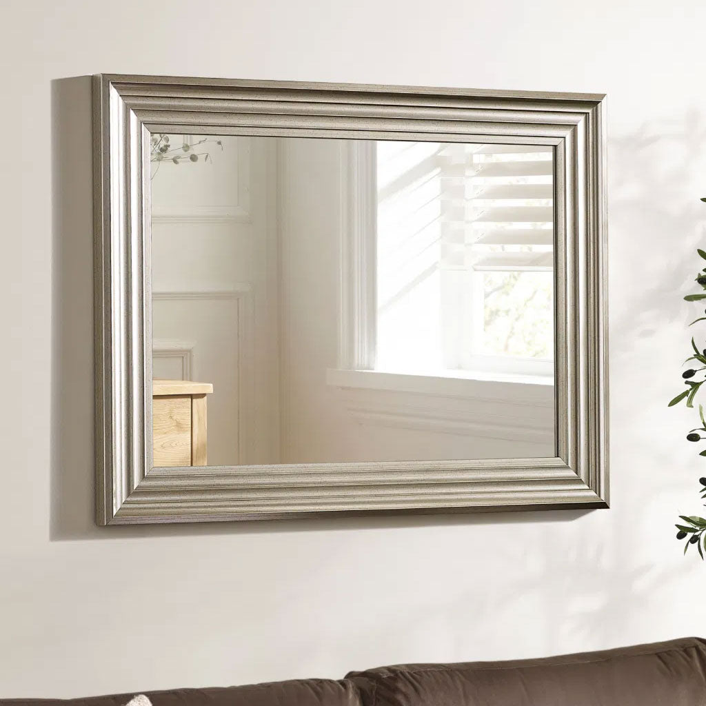 Wall Mirror 85cm High With Wooden Frame - Tokyo