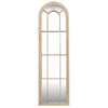 Wall Mirror Arched Window Design Tall In Washed Wooden Frame - Wakefield
