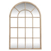 Wall Mirror Arched Window Design In Washed Wooden Frame - Glasgow