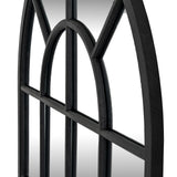 Wall Mirror Arched Window Design In Washed Wooden Frame - Glasgow