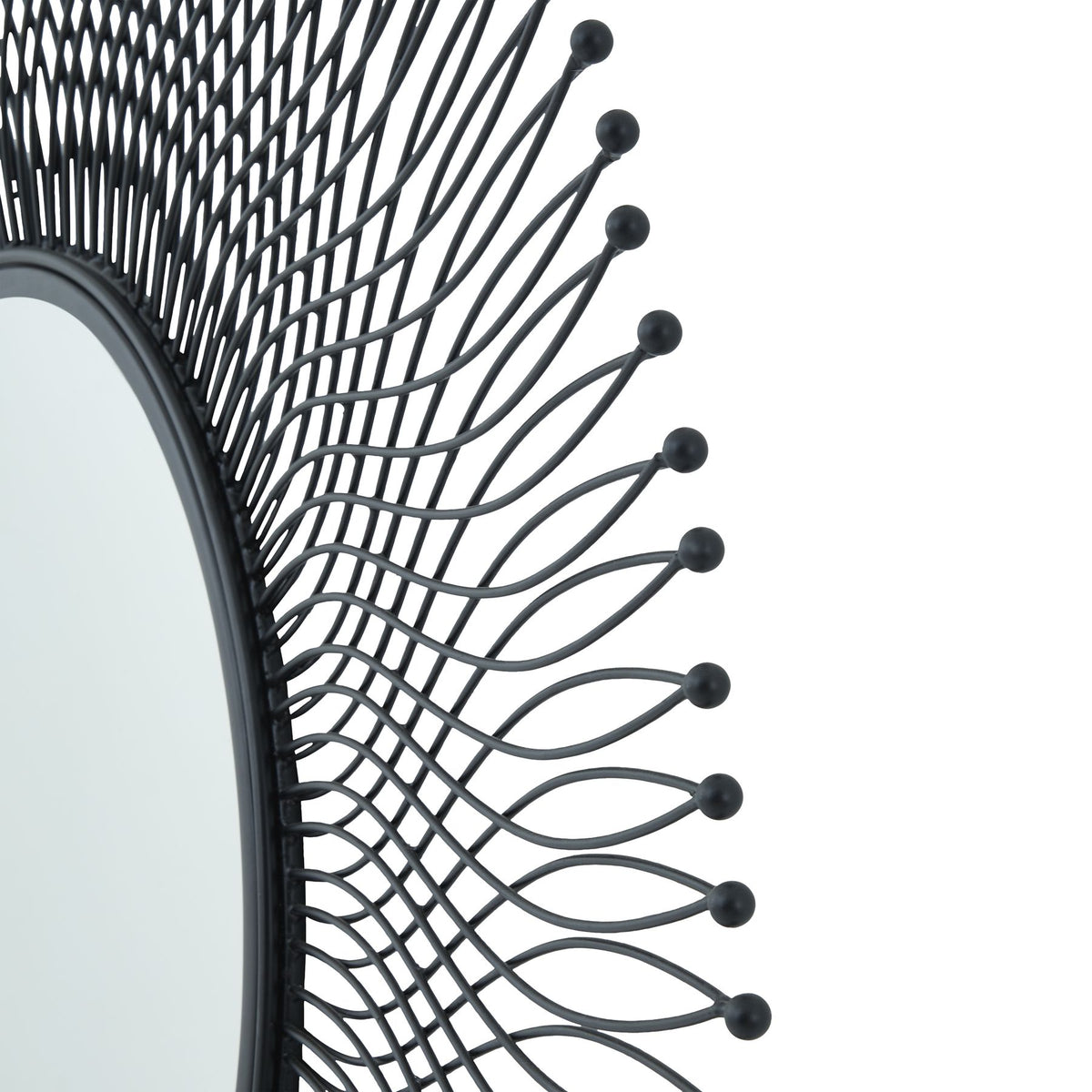 Wall Mirror Large And Round In Black Wire Metal Frame - Rio | Cozy ...