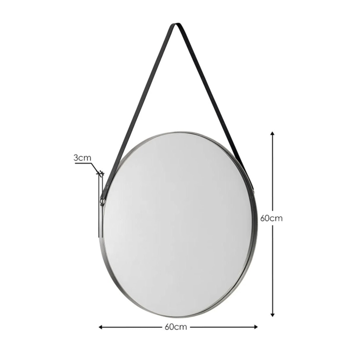 Wall Mirror Round With Silver Metal Frame - Opera