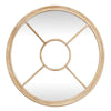 Wall Mirror Round Window Design In Washed Wooden Frame - Belfast